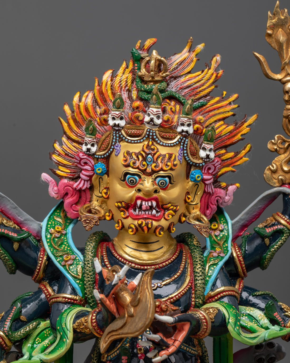 Handcrafted Powerful Six-Armed Mahakala Statue