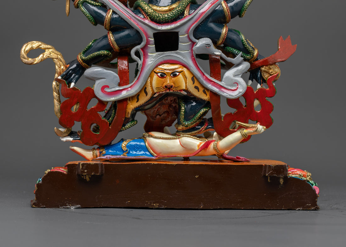 Handcrafted Powerful Six-Armed Mahakala Statue