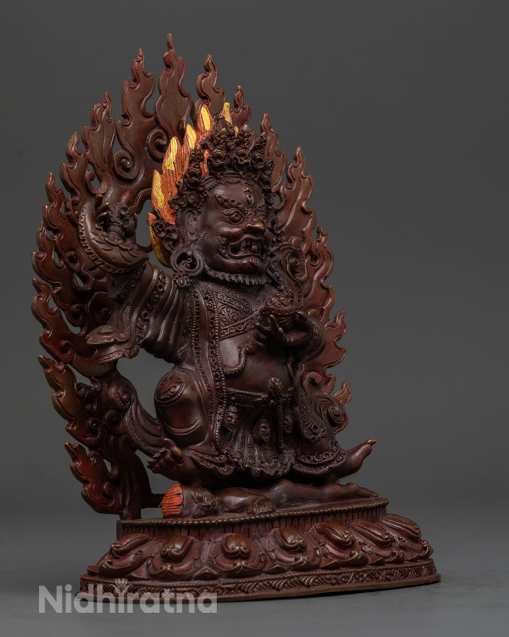 Mahakala Bernagchen Statue: The Black Cloaked Protector