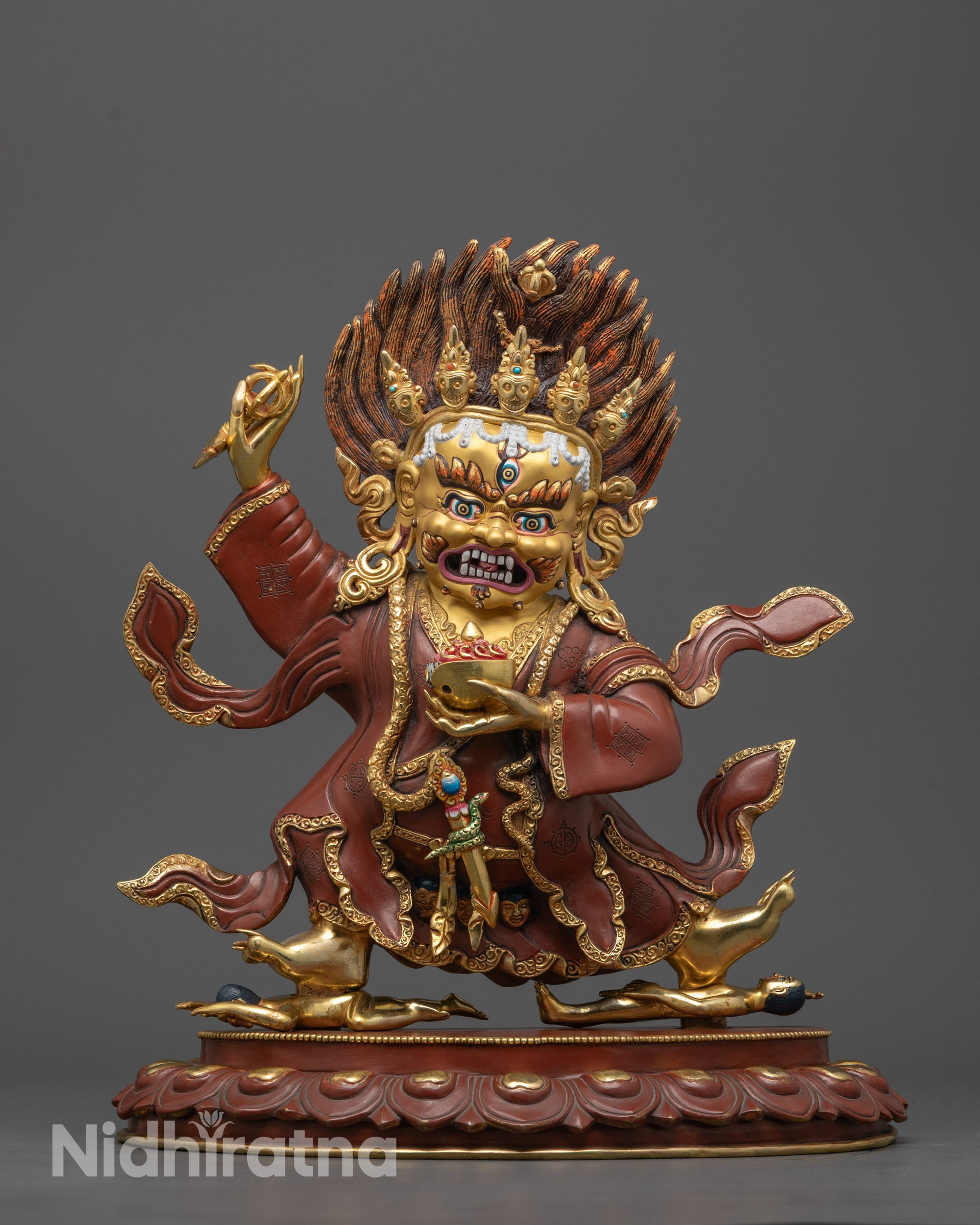 Mahakala Bernagchen Statue | Hand-Carved Tibetan Buddhist