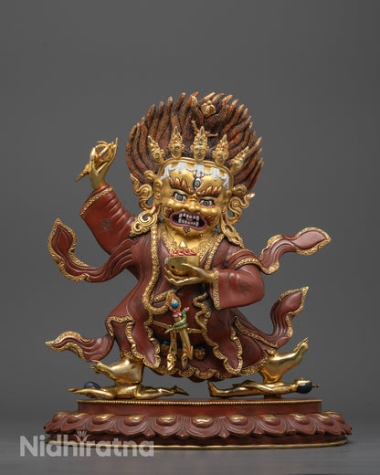 Mahakala Bernagchen Statue | Hand-Carved Tibetan Buddhist