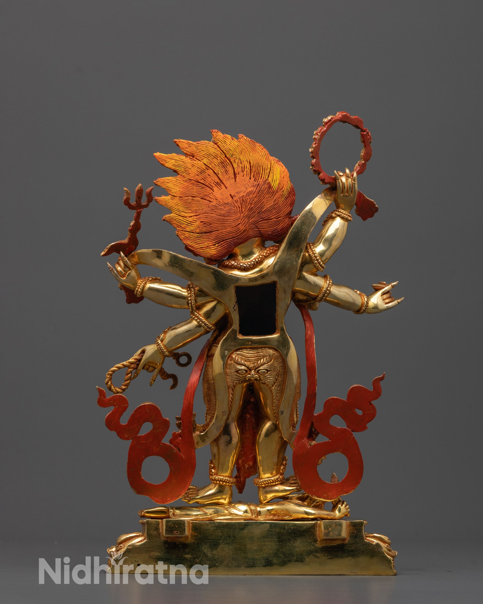 Nepalese Mahakala Statue | Six Armed Protector of Dharma