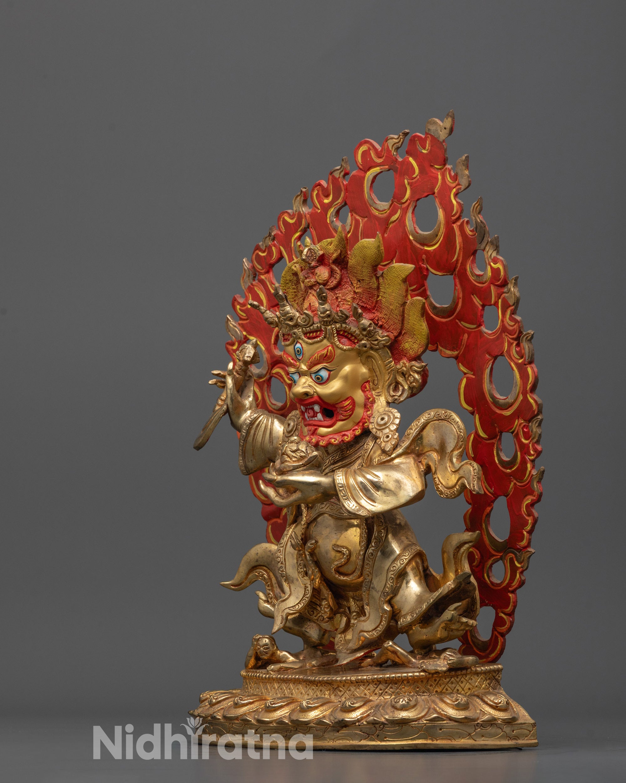 Mahakala Bernagchen Statue from Nepal | Hand-Carved Spiritual Protection