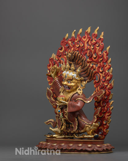 Mahakala Bernagchen Statue | Hand-Carved Tibetan Buddhist