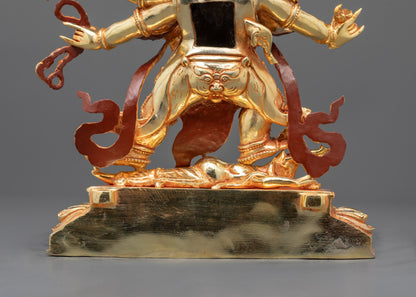 Six Armed Mahakala Statue | Handmade Buddhist Tibetan Protector