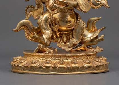 Mahakala Bernagchen Statue from Nepal | Hand-Carved Spiritual Protection