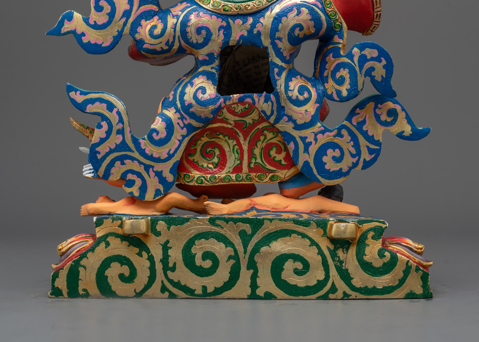 Colored Mahakala Bernagchen Statue | Tibetan Wrathful Deity