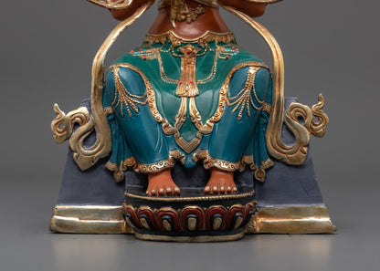 Nepalese Red Colored Maitreya Buddha Statue | Buddhist Sculpture