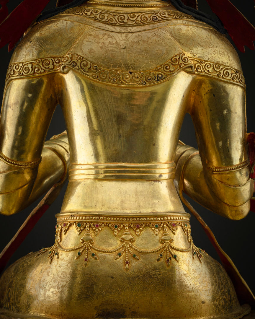 Future Buddha Maitreya | 24K Gold Gilded Copper Figure