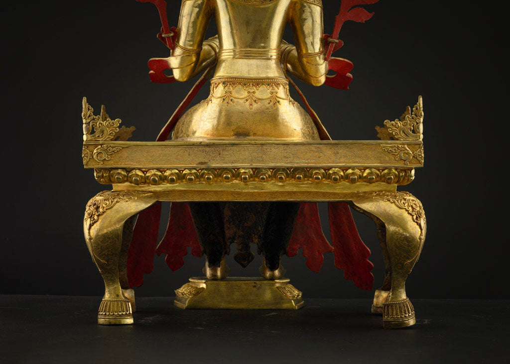 Future Buddha Maitreya | 24K Gold Gilded Copper Figure