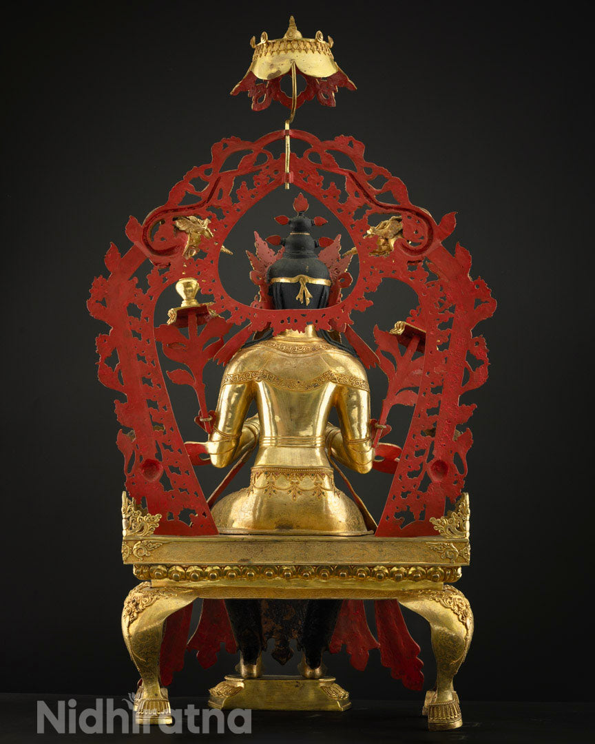 Future Buddha Maitreya | 24K Gold Gilded Copper Figure