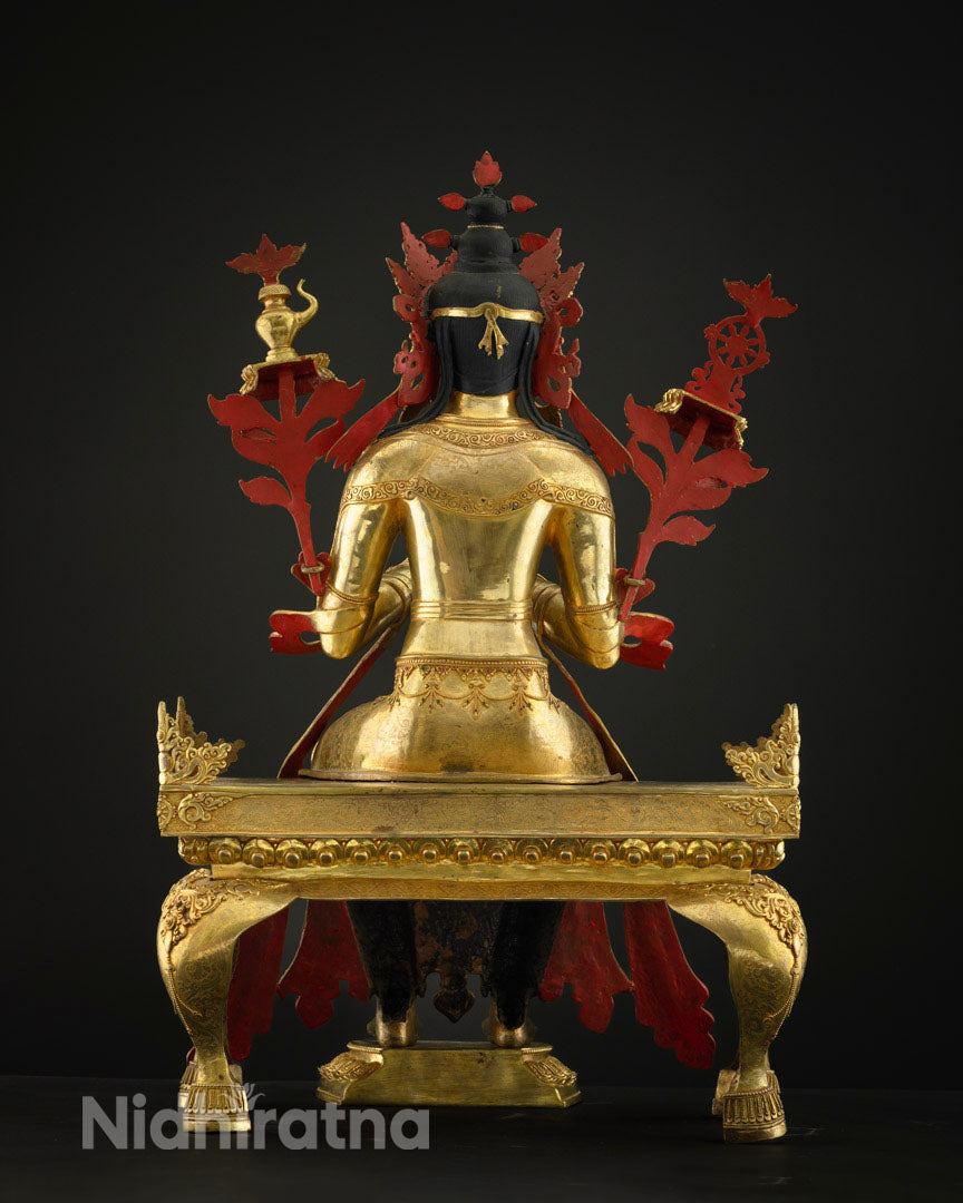 Future Buddha Maitreya | 24K Gold Gilded Copper Figure