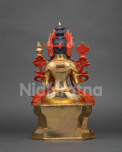24K Gold Gilded Maitreya Buddha Statue | Timeless Buddhist Art