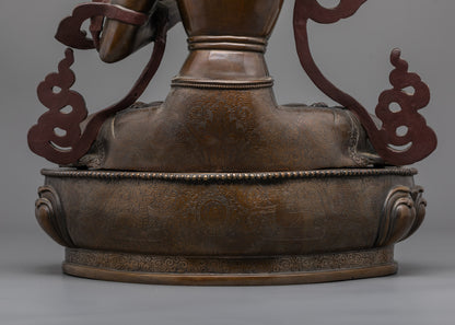 Handcrafted Oxidized Manjushri Statue | Bodhisattva of Insight