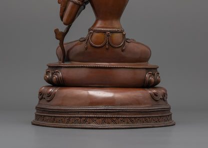 Handcrafted Oxidized Manjushri Statue | Buddhist Wisdom Figure
