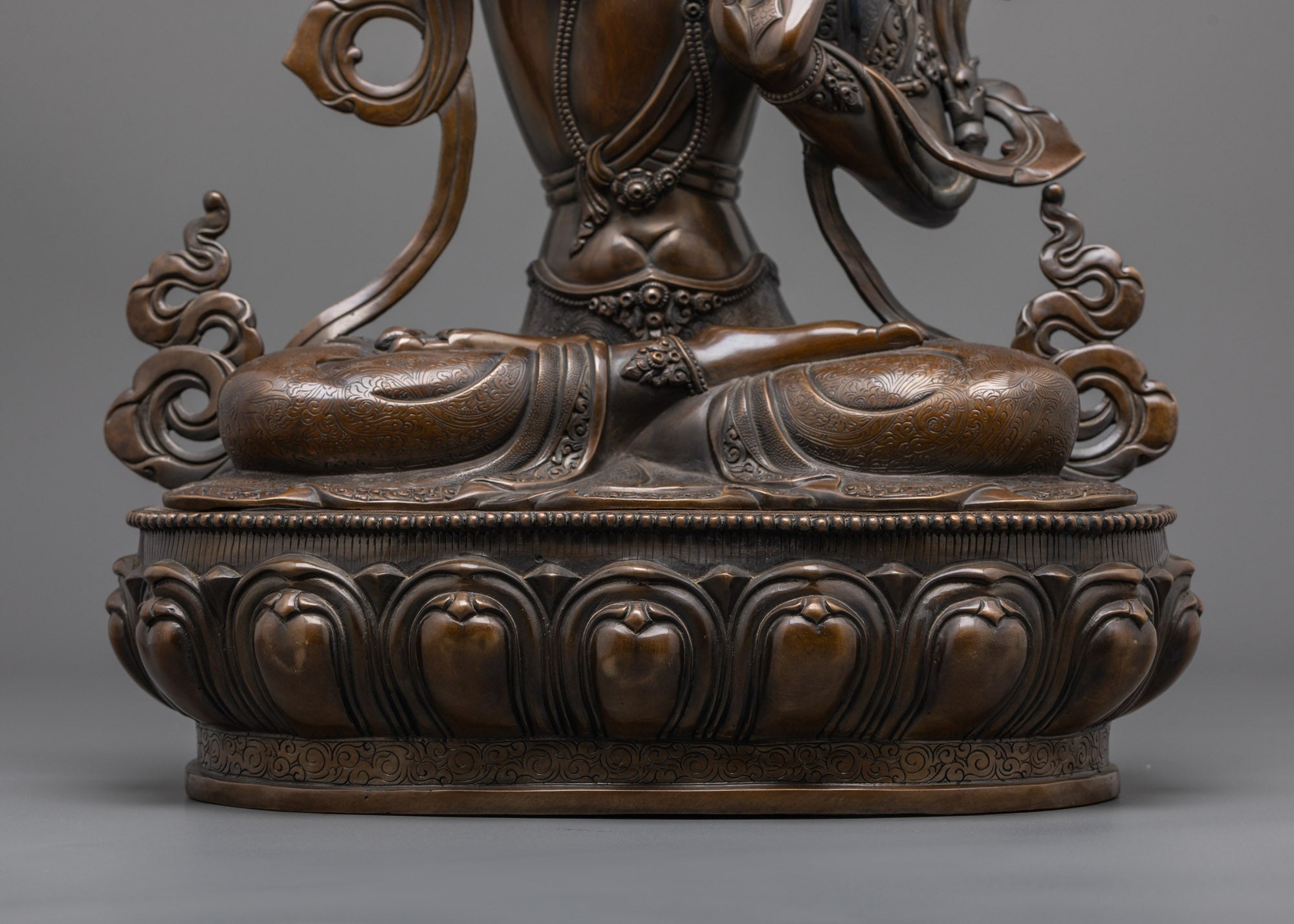 Handcrafted Oxidized Manjushri Statue | Bodhisattva of Insight