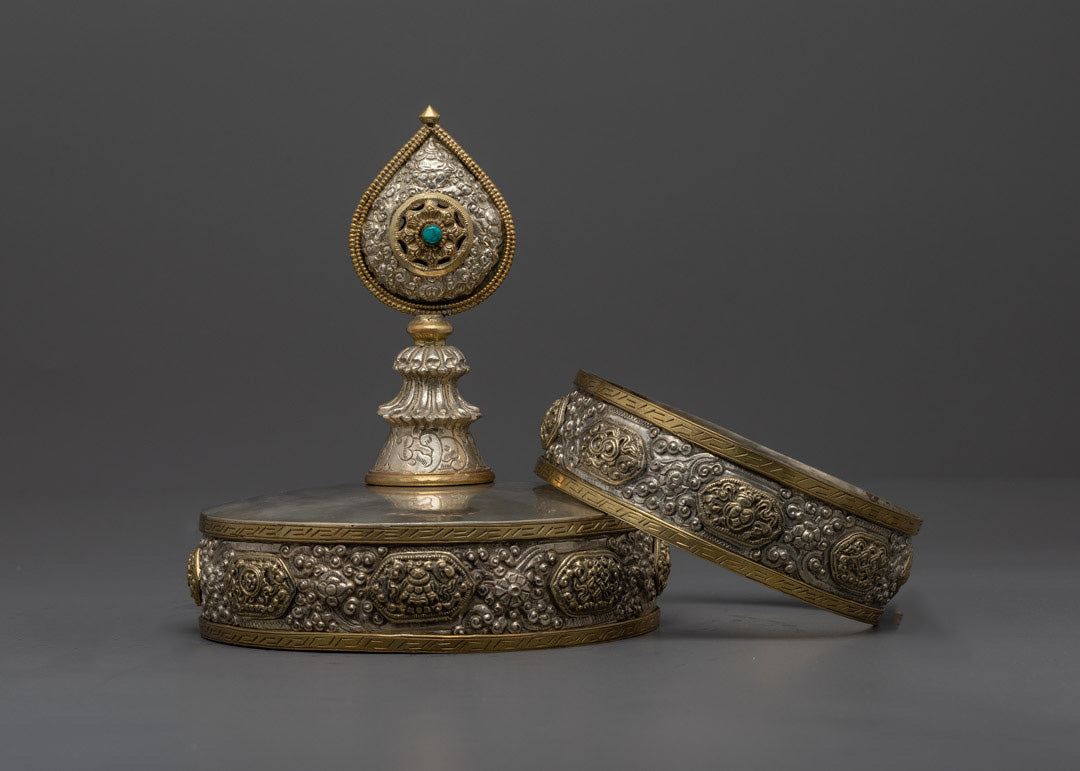 Hand-carved Silver-Plated Ratna Mandala