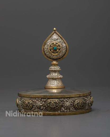 Hand-carved Silver-Plated Ratna Mandala