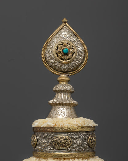 Hand-carved Silver-Plated Ratna Mandala