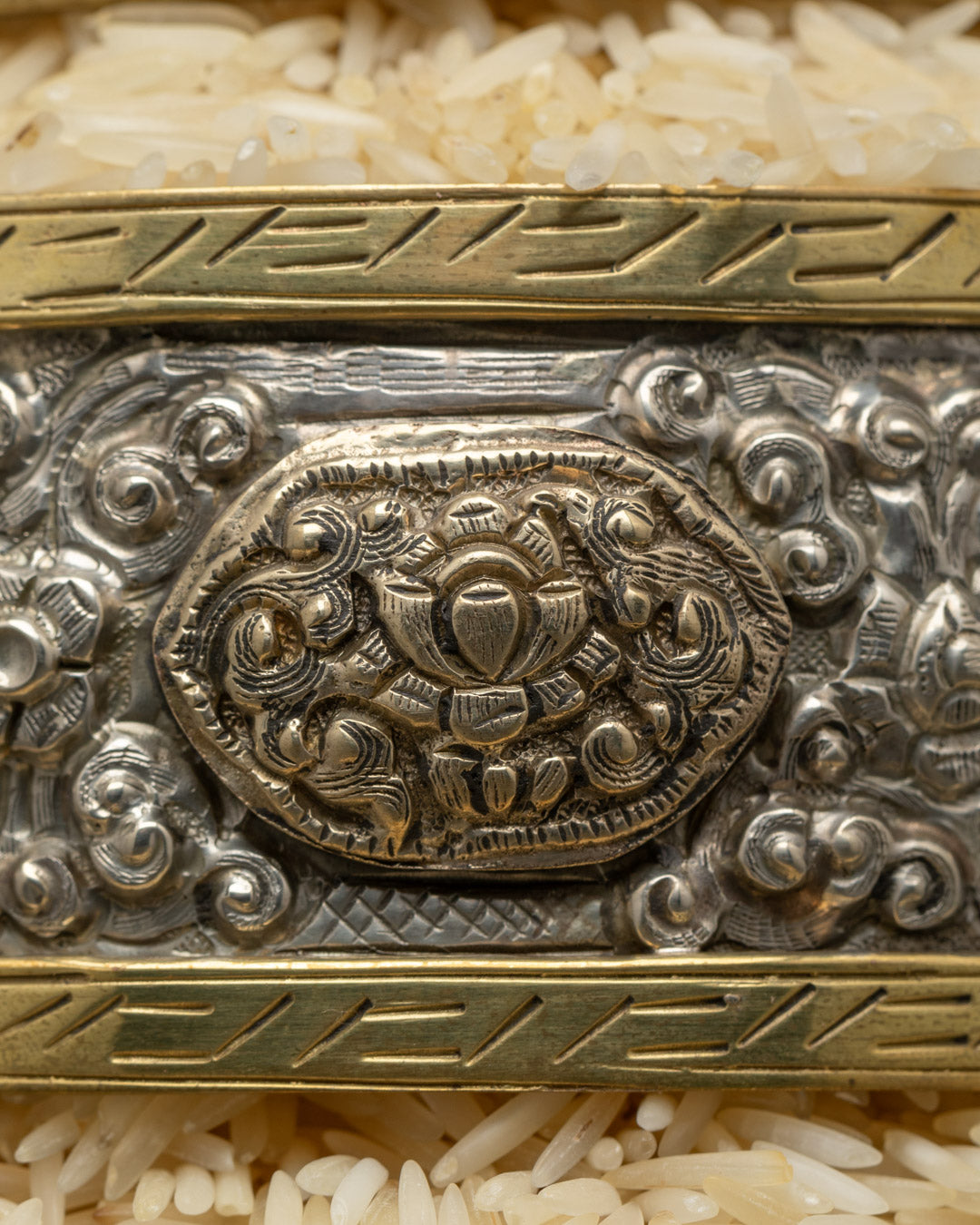 Hand-carved Silver-Plated Ratna Mandala