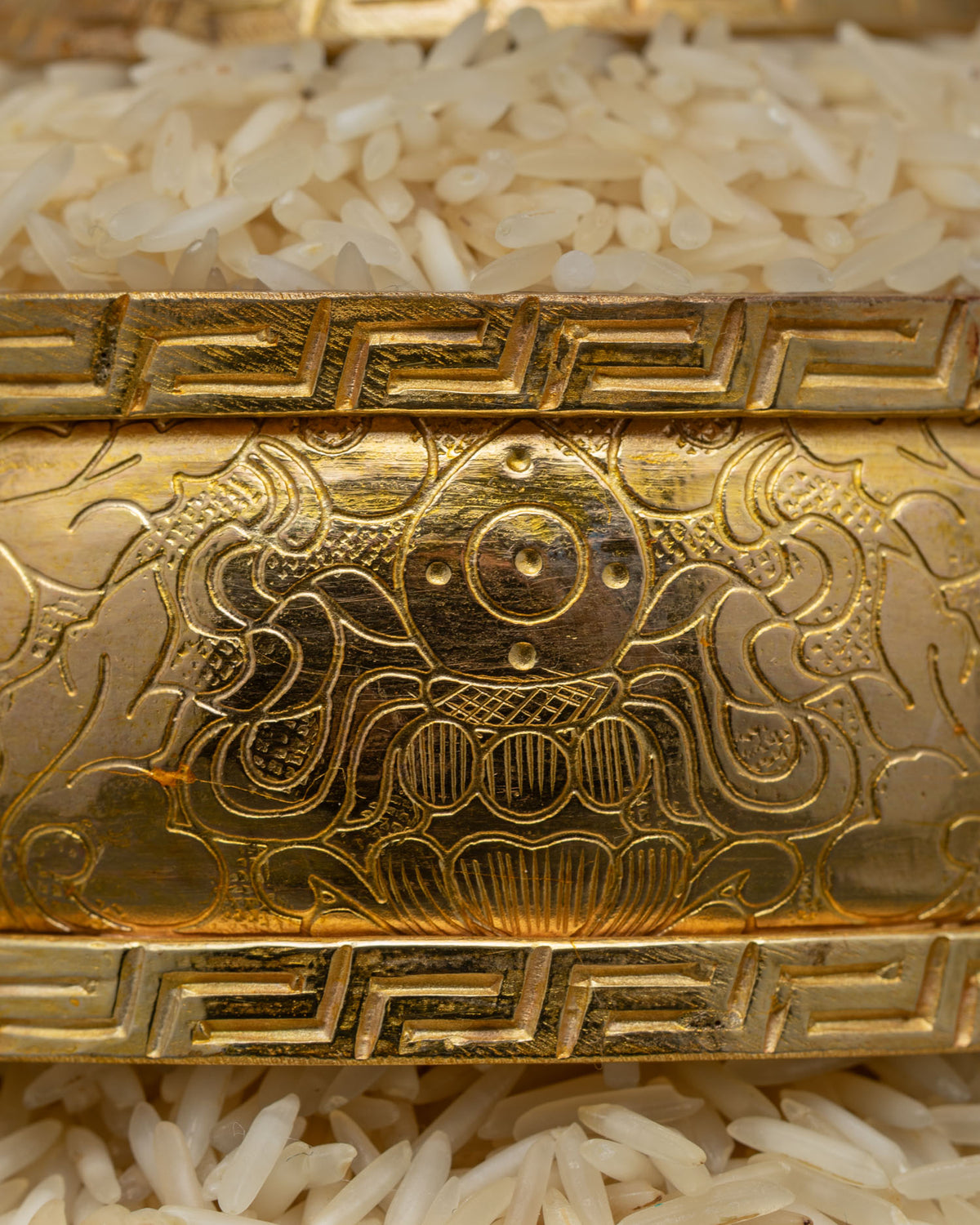 Golden Mandala Offering | Sacred Vessel for Ritual Altars