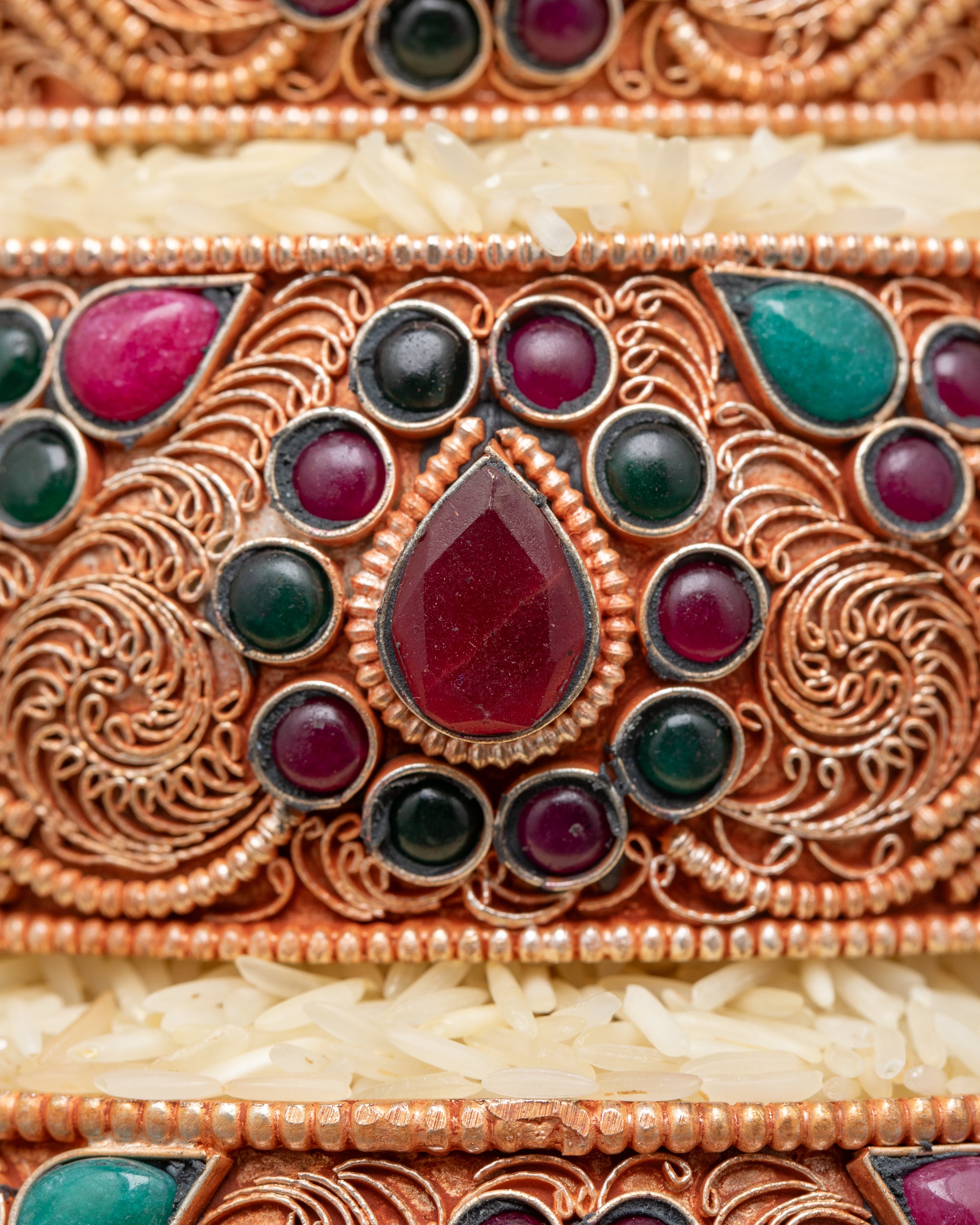 6" Tibetan Ratna Mandala with Filigree Design | Religious Artifacts