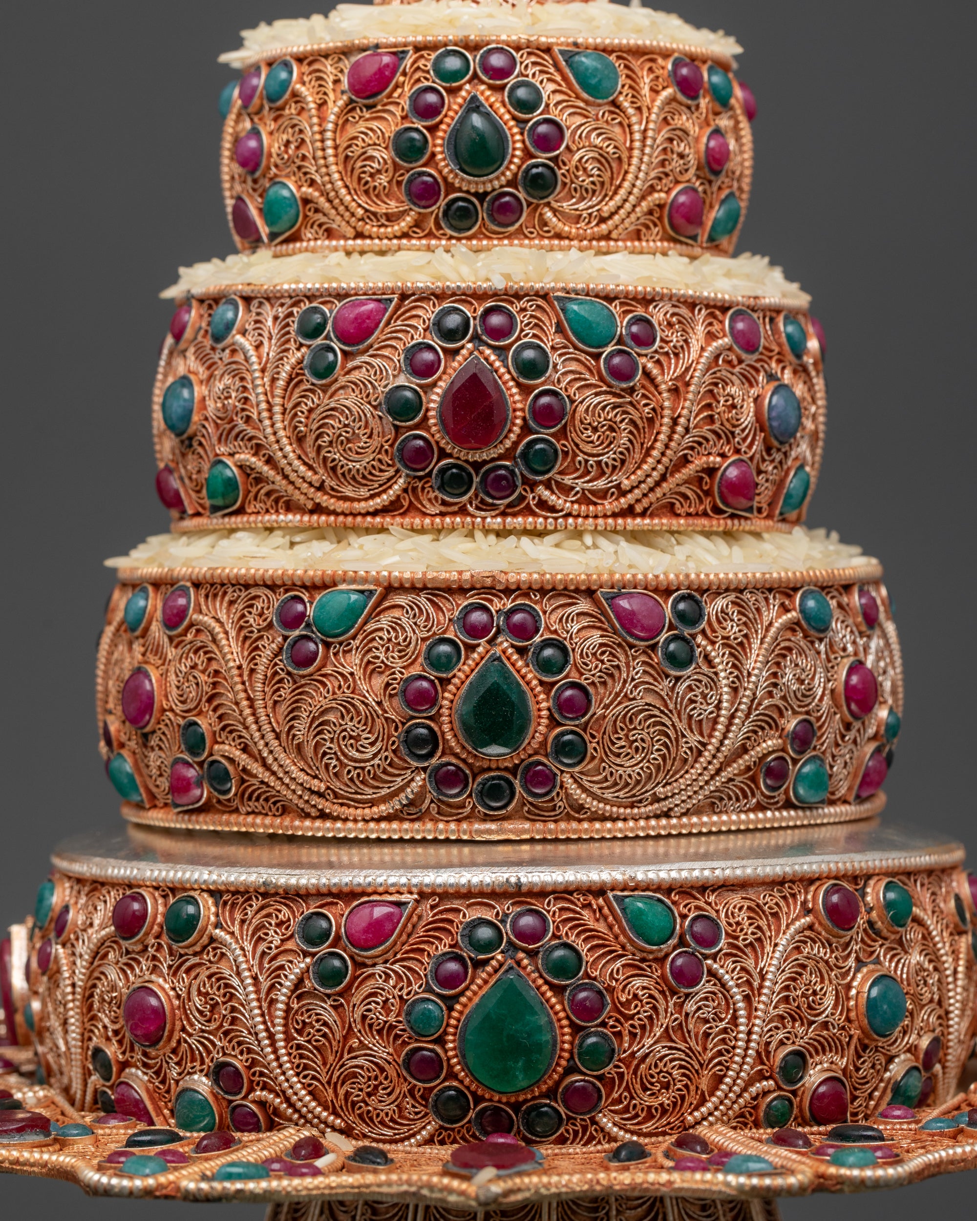 6" Tibetan Ratna Mandala with Filigree Design | Religious Artifacts