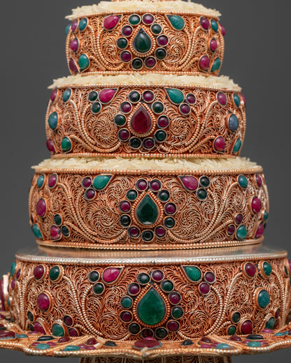 6" Tibetan Ratna Mandala with Filigree Design | Religious Artifacts