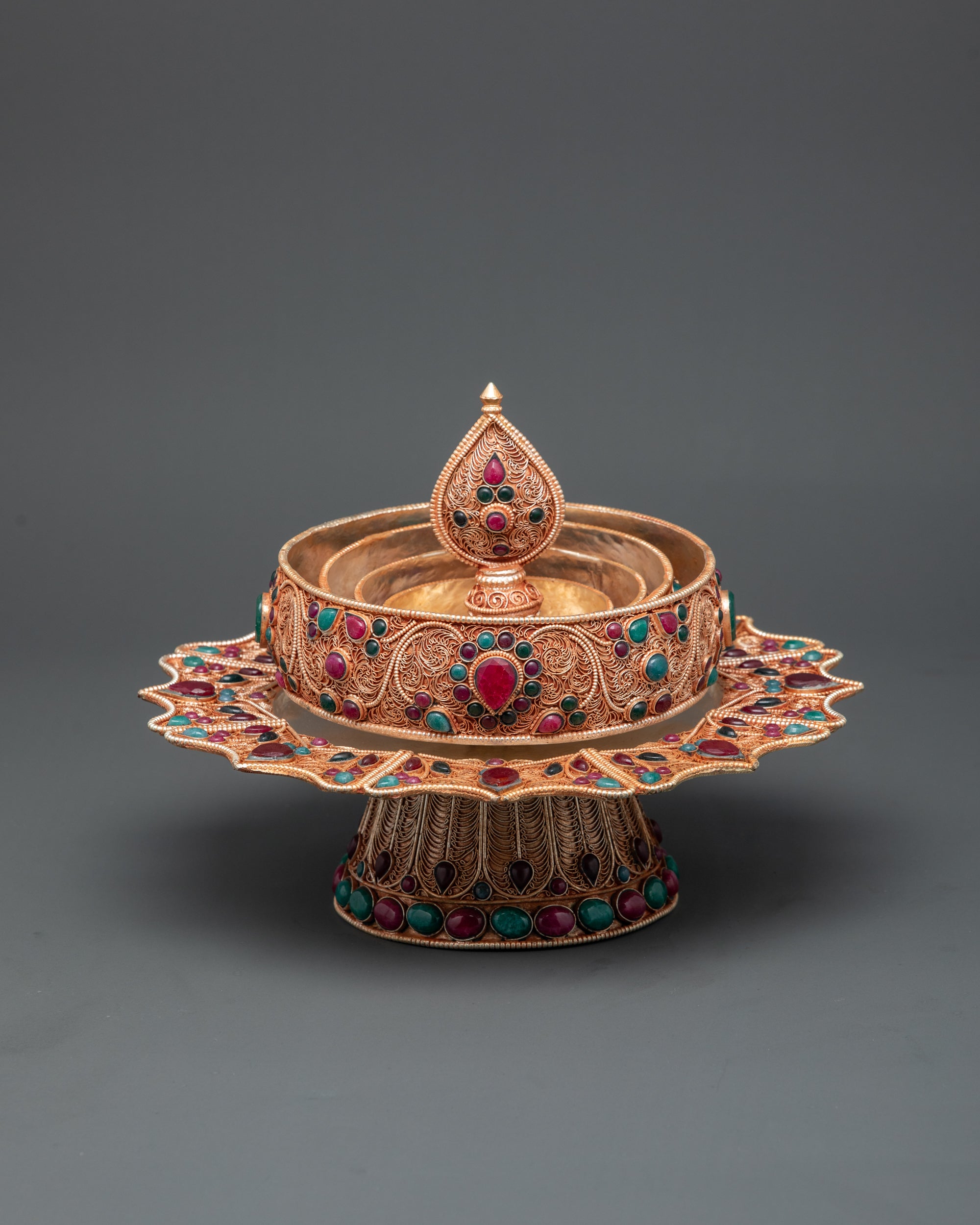 6" Tibetan Ratna Mandala with Filigree Design | Religious Artifacts