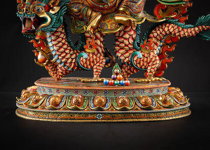 White Dzambhala Statue | Hand-Carved Newari Masterpiece