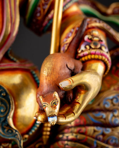 White Dzambhala Statue | Hand-Carved Newari Masterpiece