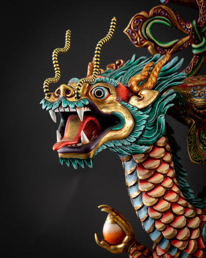 White Dzambhala Statue | Hand-Carved Newari Masterpiece