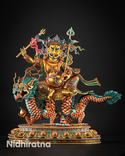 White Dzambhala Statue | Hand-Carved Newari Masterpiece