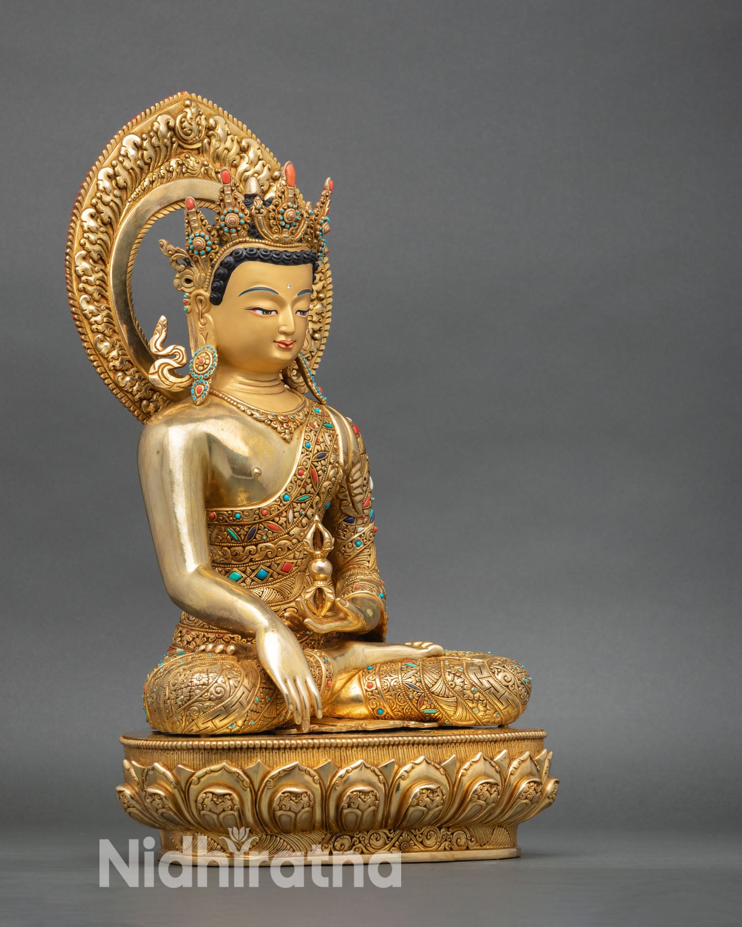 Mitrugpa Statue | 24K Gold Fire-Gilded Copper Artwork