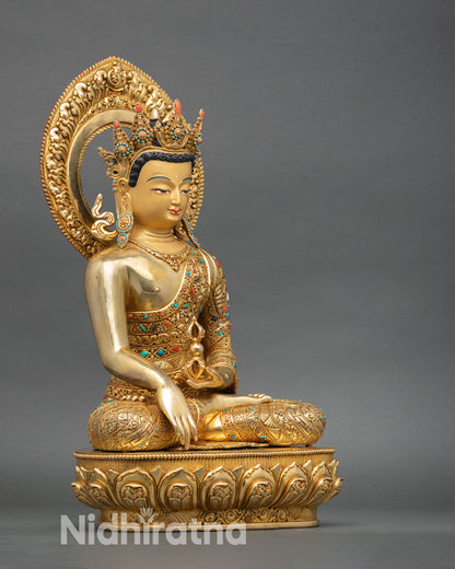 Mitrugpa Statue | 24K Gold Fire-Gilded Copper Artwork