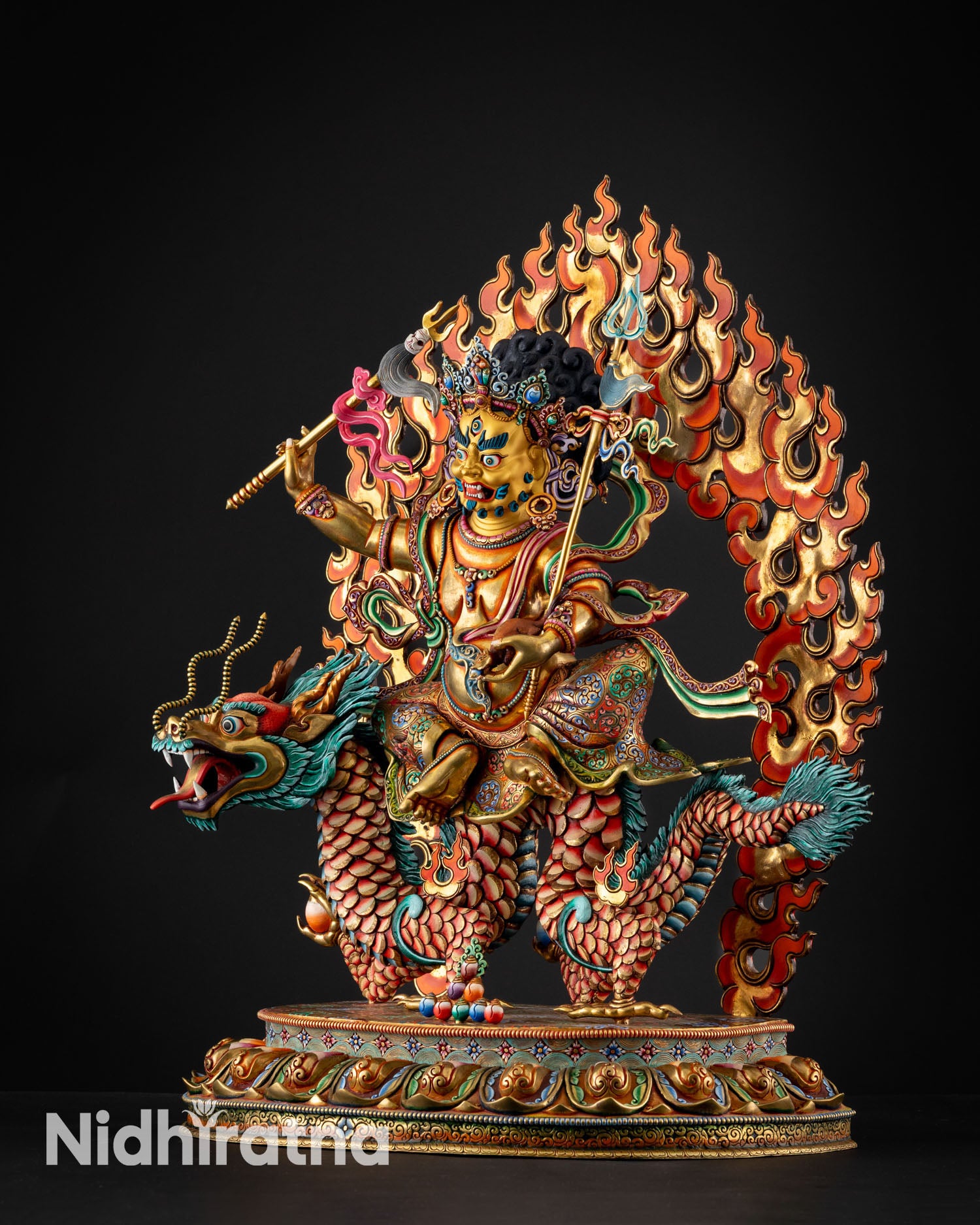 White Dzambhala Statue | Hand-Carved Newari Masterpiece