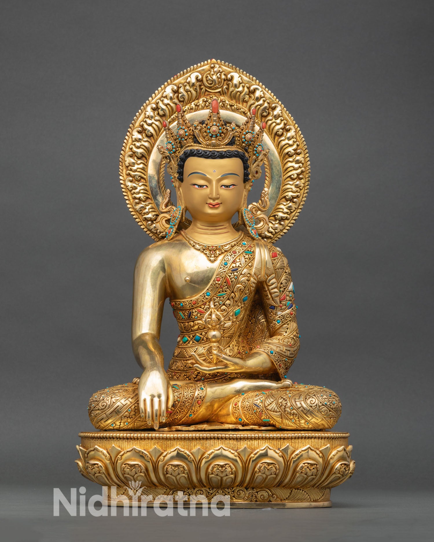 Mitrugpa Statue | 24K Gold Fire-Gilded Copper Artwork