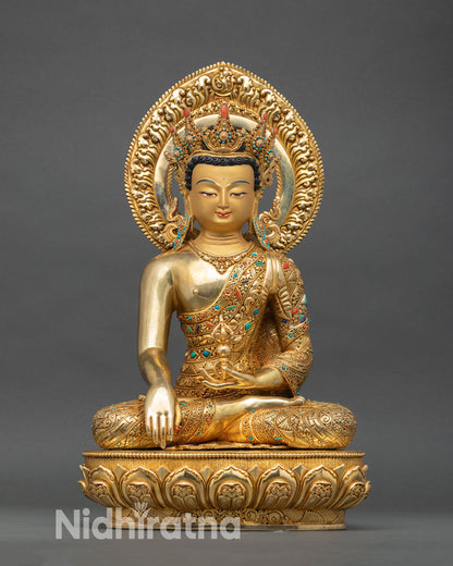 Mitrugpa Statue | 24K Gold Fire-Gilded Copper Artwork