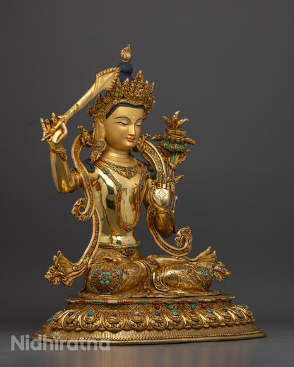 Manjushri Statue 20.47 inches| Nepalese Craftsmanship