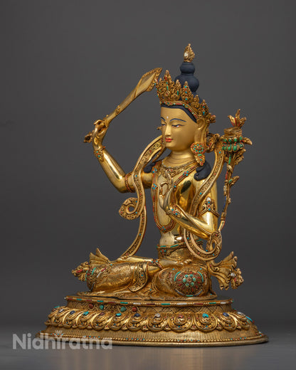 Manjushri Statue 20.47 inches| Nepalese Craftsmanship