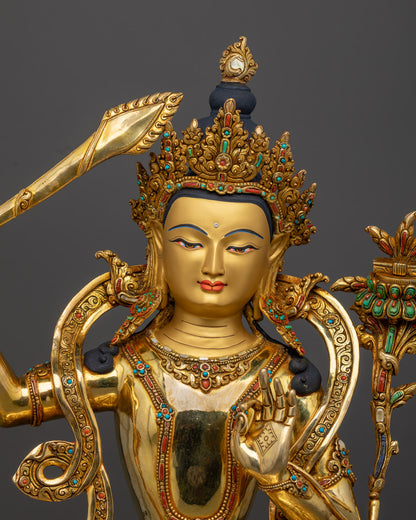 Manjushri Statue 20.47 inches| Nepalese Craftsmanship