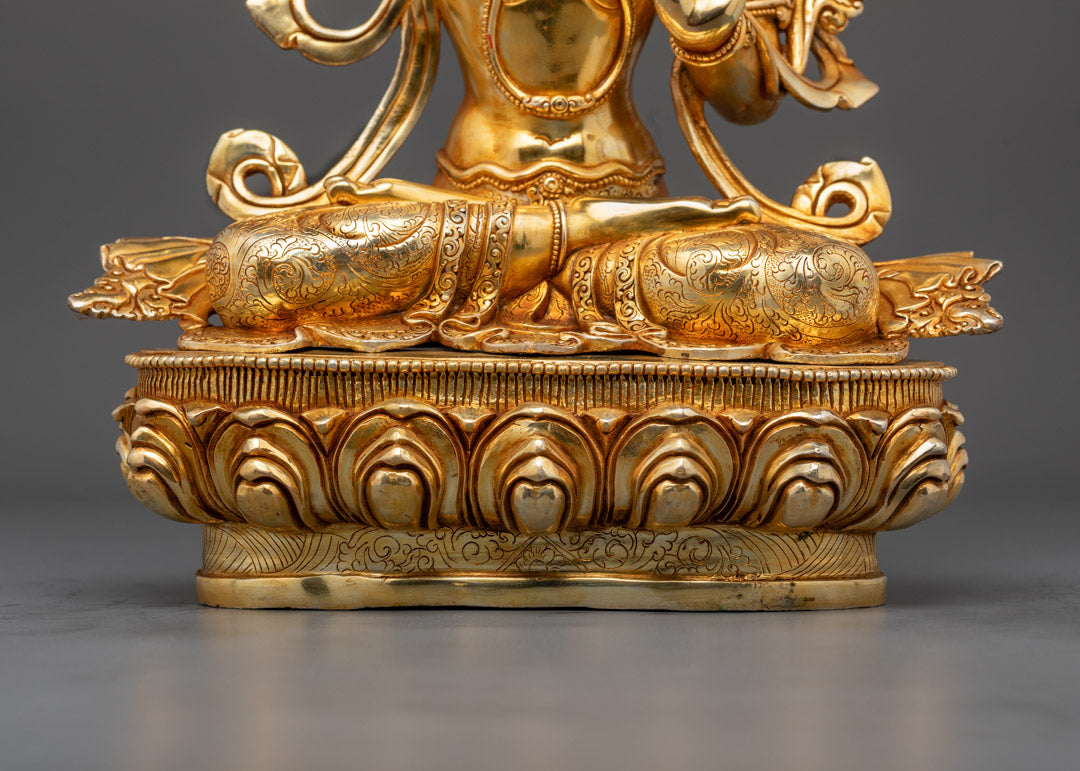 Authentic Manjushri Bodhisattva Statue | Handcrafted Tibetan Artwork