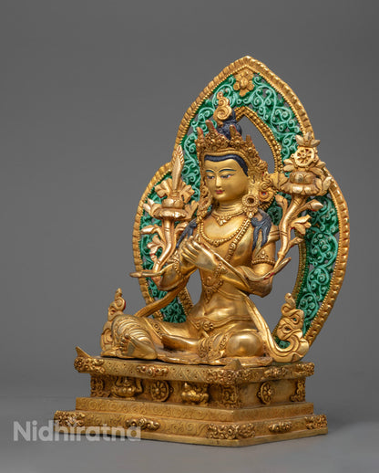 Tibetan Manjushri Statue | Nepalese Buddhist Art