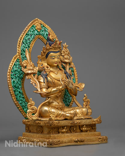Tibetan Manjushri Statue | Nepalese Buddhist Art