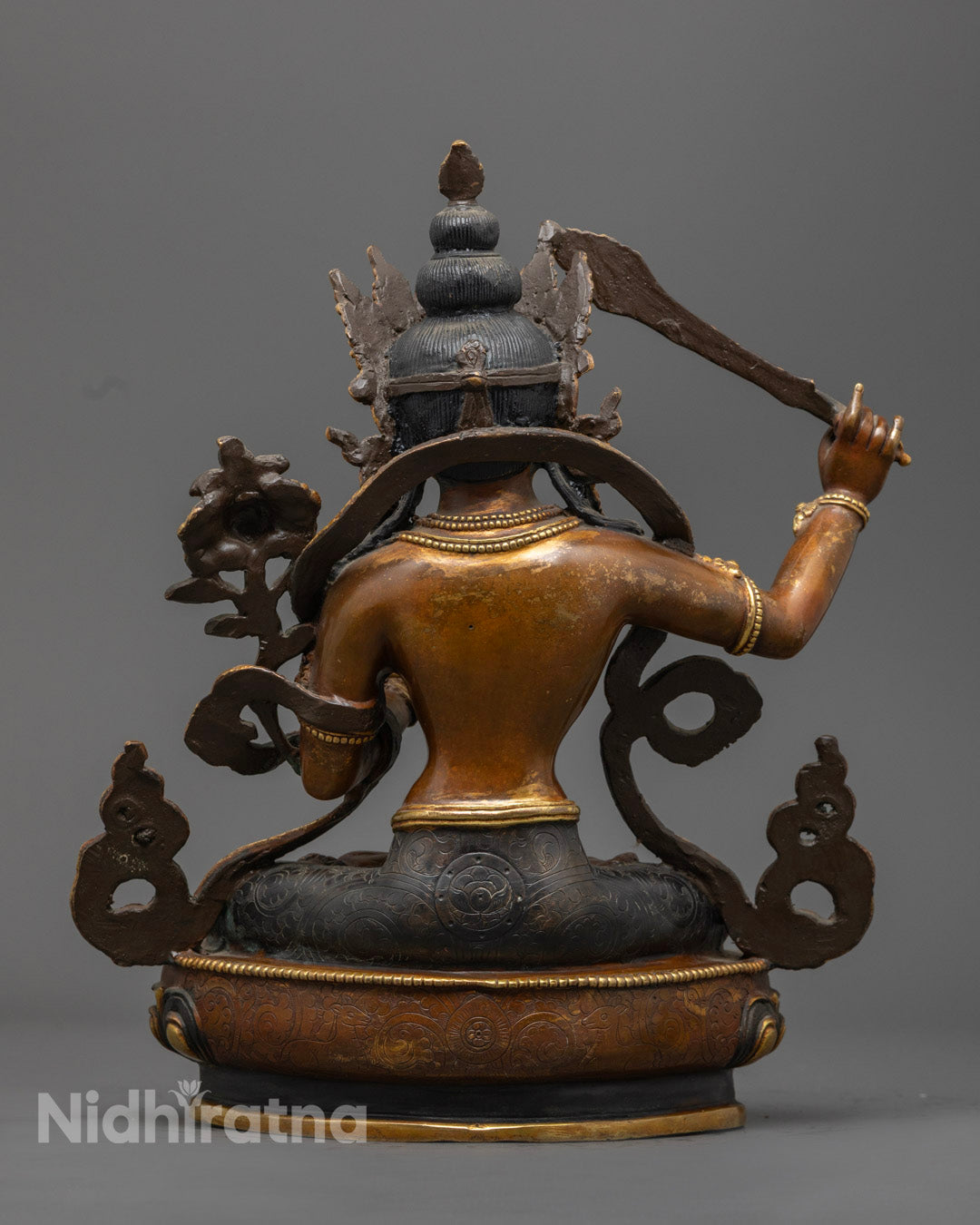 Oxidized Manjushri Bodhisattva Statue | Himalayan Sacred Art