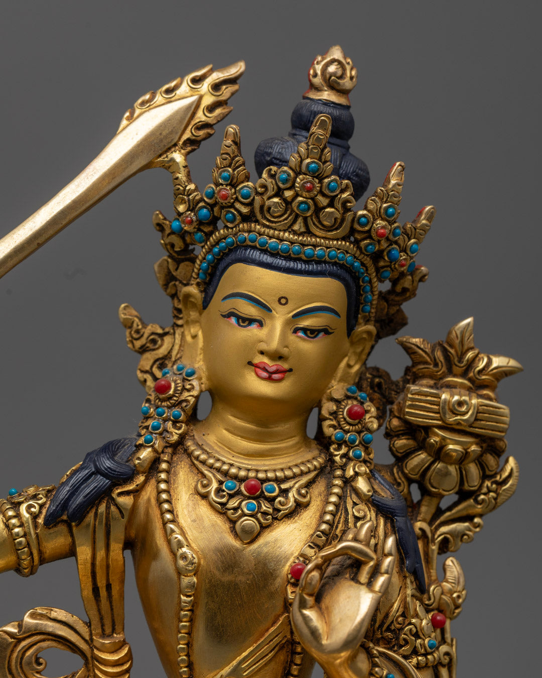 Handmade Manjushri Statue with Sword of Wisdom