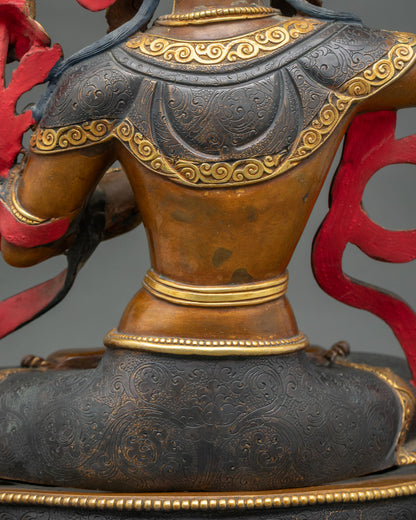 Manjushri (Jampelyang) Statue | Chemically Oxidized Copper Sculpture