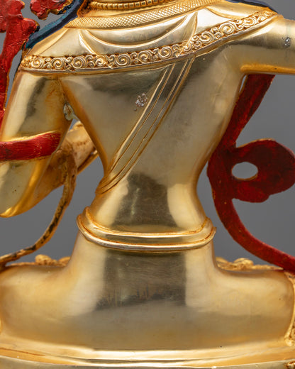 Divine Wisdom Decor | Manjushri Statue with Mantra Chamber
