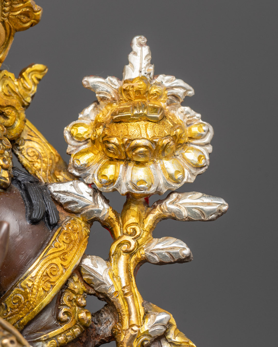 Manjushri Buddha Statue | Silver Plated Statue