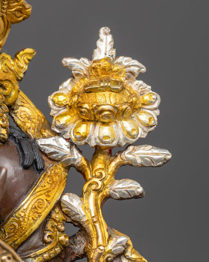 Manjushri Buddha Statue | Silver Plated Statue